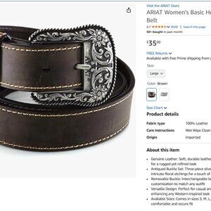 New women’s Ariat leather Western Belt